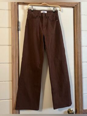 Mica Size 25 Chocolate Stretch Wide-Leg Jeans